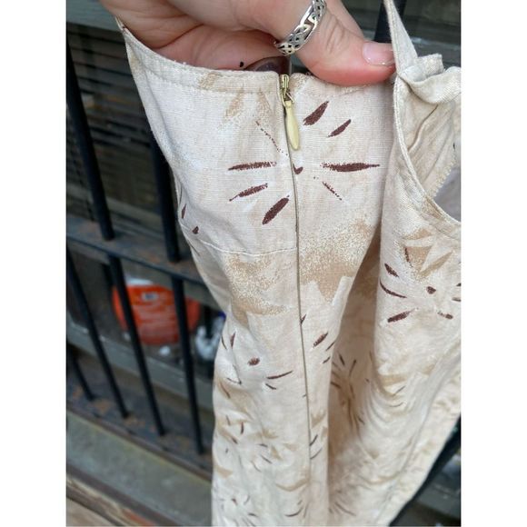 LES COPAINS Tan Flecked Geometric Mini Dress Size US Small - Picture 6 of 13